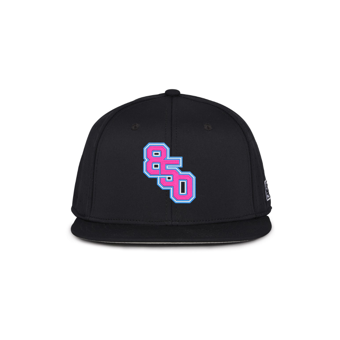 Fitted Game Hats Black w/pink logo - 850 United