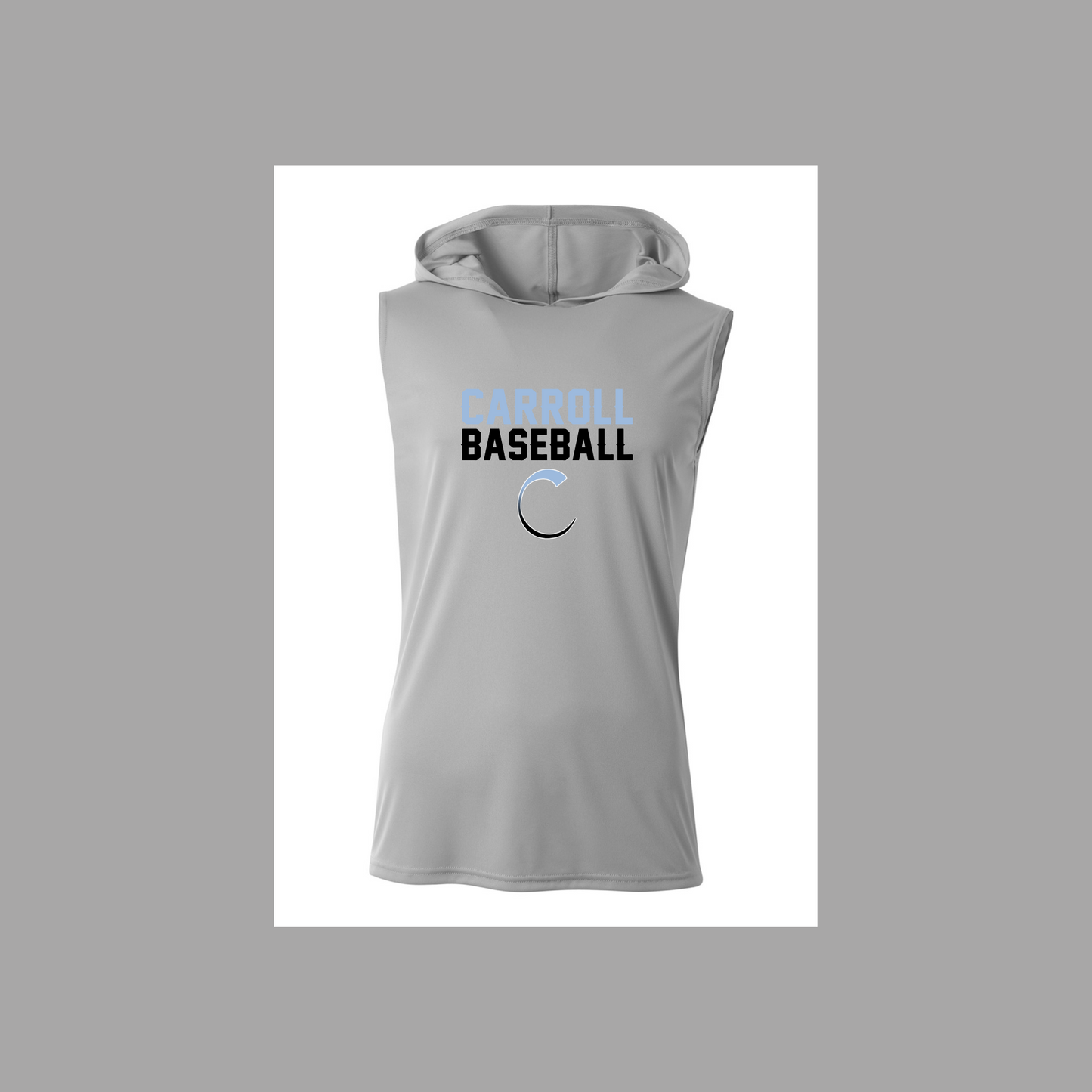 Sleeveless Hooded Drifit Shirt - Carroll Baseball