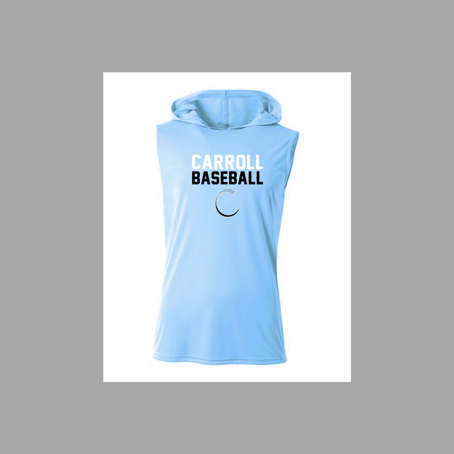 Sleeveless Hooded Drifit Shirt - Carroll Baseball