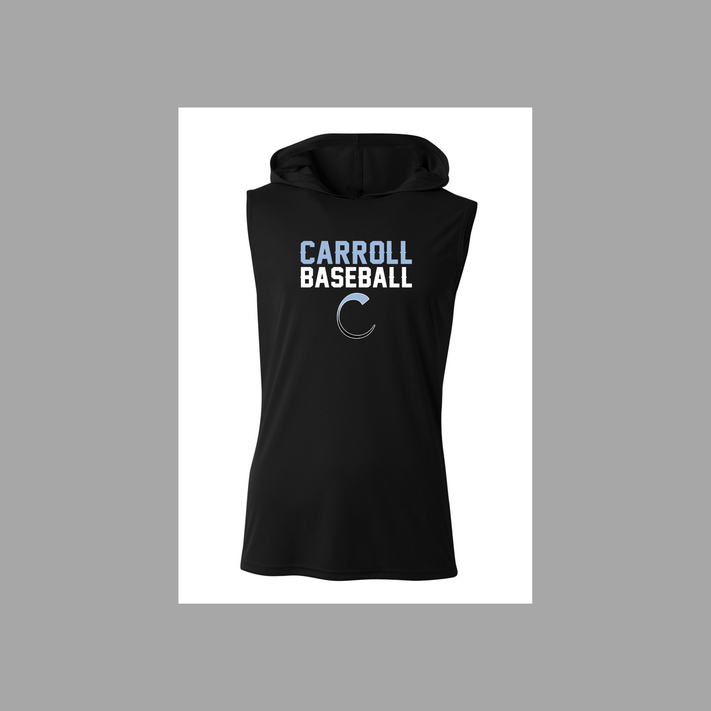 Sleeveless Hooded Drifit Shirt - Carroll Baseball