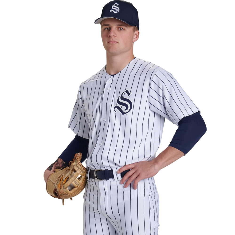 Pinstriped Stock Button Down Baseball Uniform Set