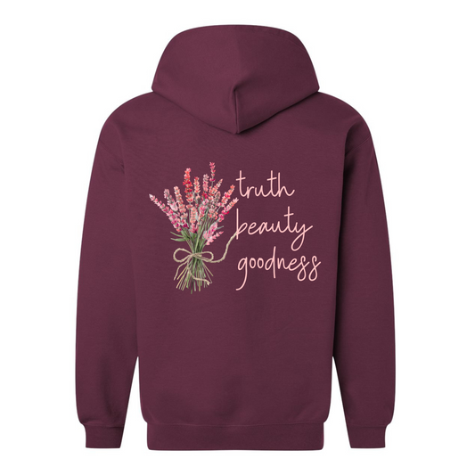 Truth Beauty Goodness Full Zip Hoodie