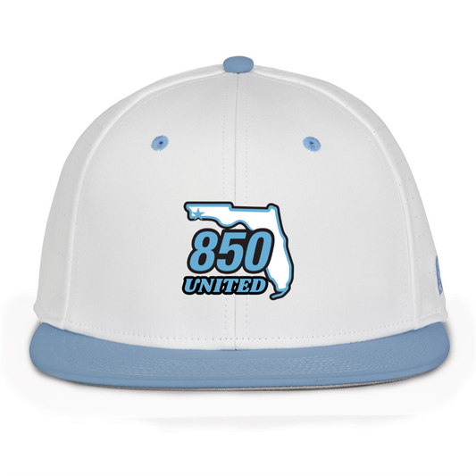 Fitted Game Hats White/LB - 850 United