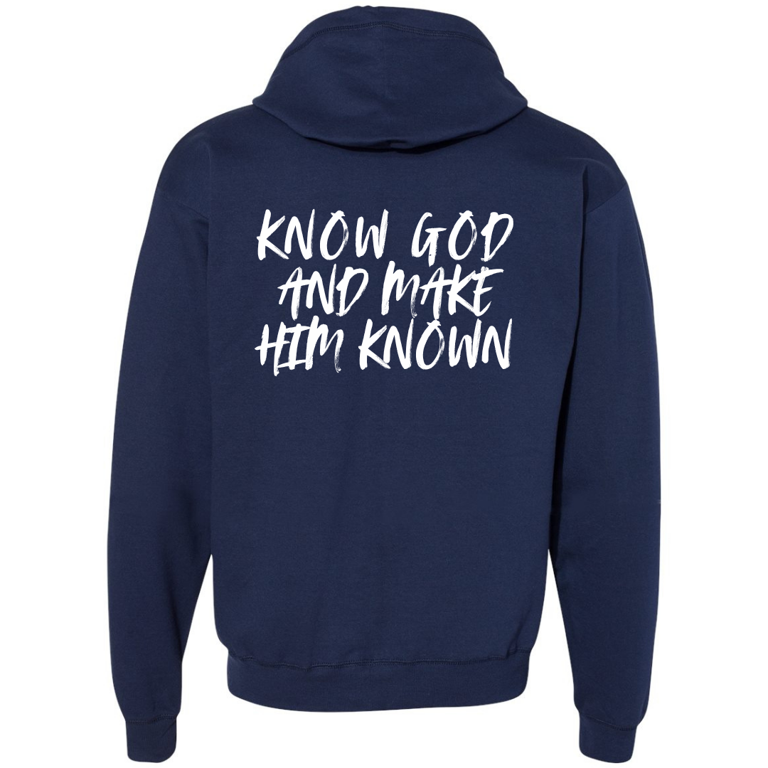 Know God Zip Up Hooded Sweatshirt Unisex