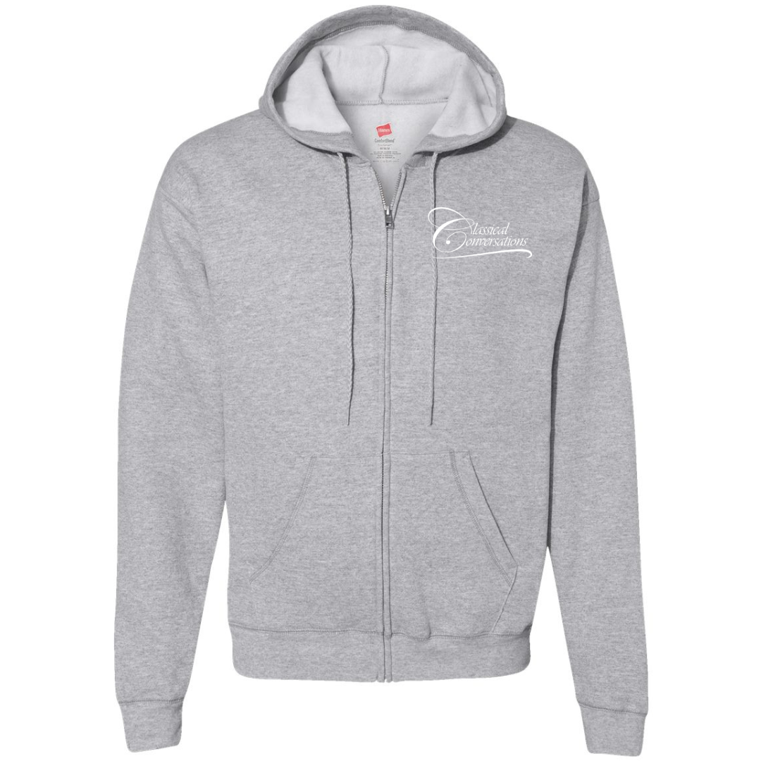 Embroidered Zip Up Hooded Sweatshirt Unisex