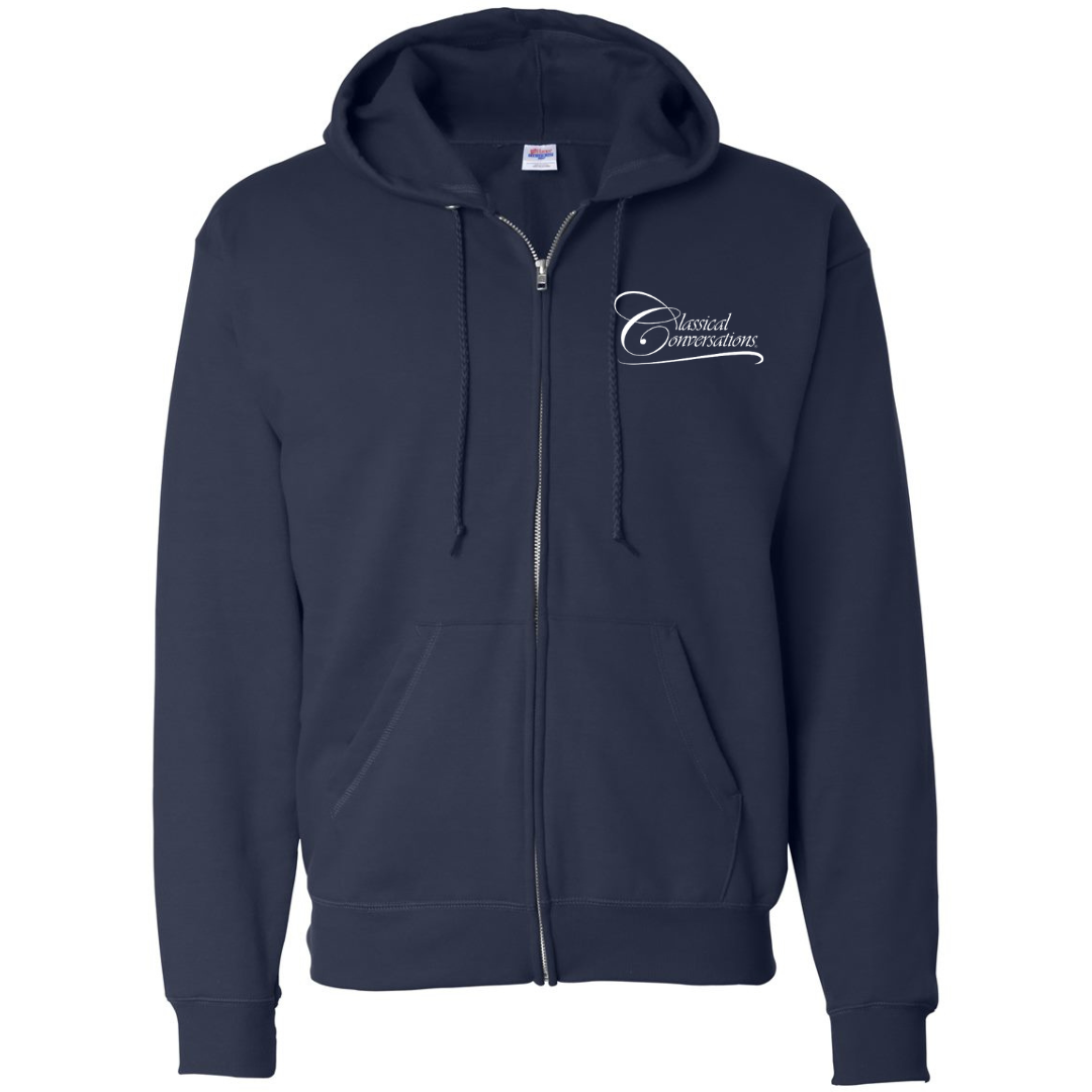 Embroidered Zip Up Hooded Sweatshirt Unisex
