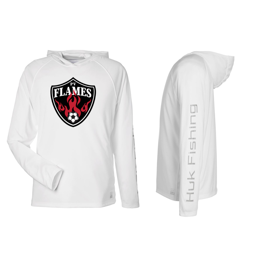 HUK Long Sleeve Hooded Shirt - PV Flames