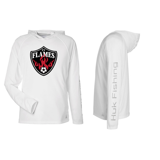 HUK Long Sleeve Hooded Shirt - PV Flames