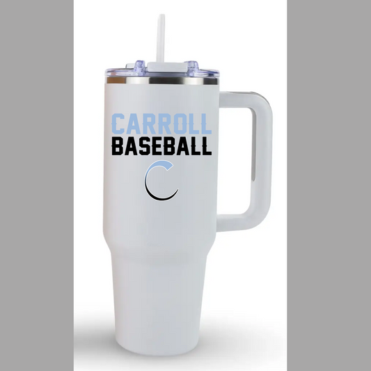 40 oz Tumbler w/straw - Carroll Baseball
