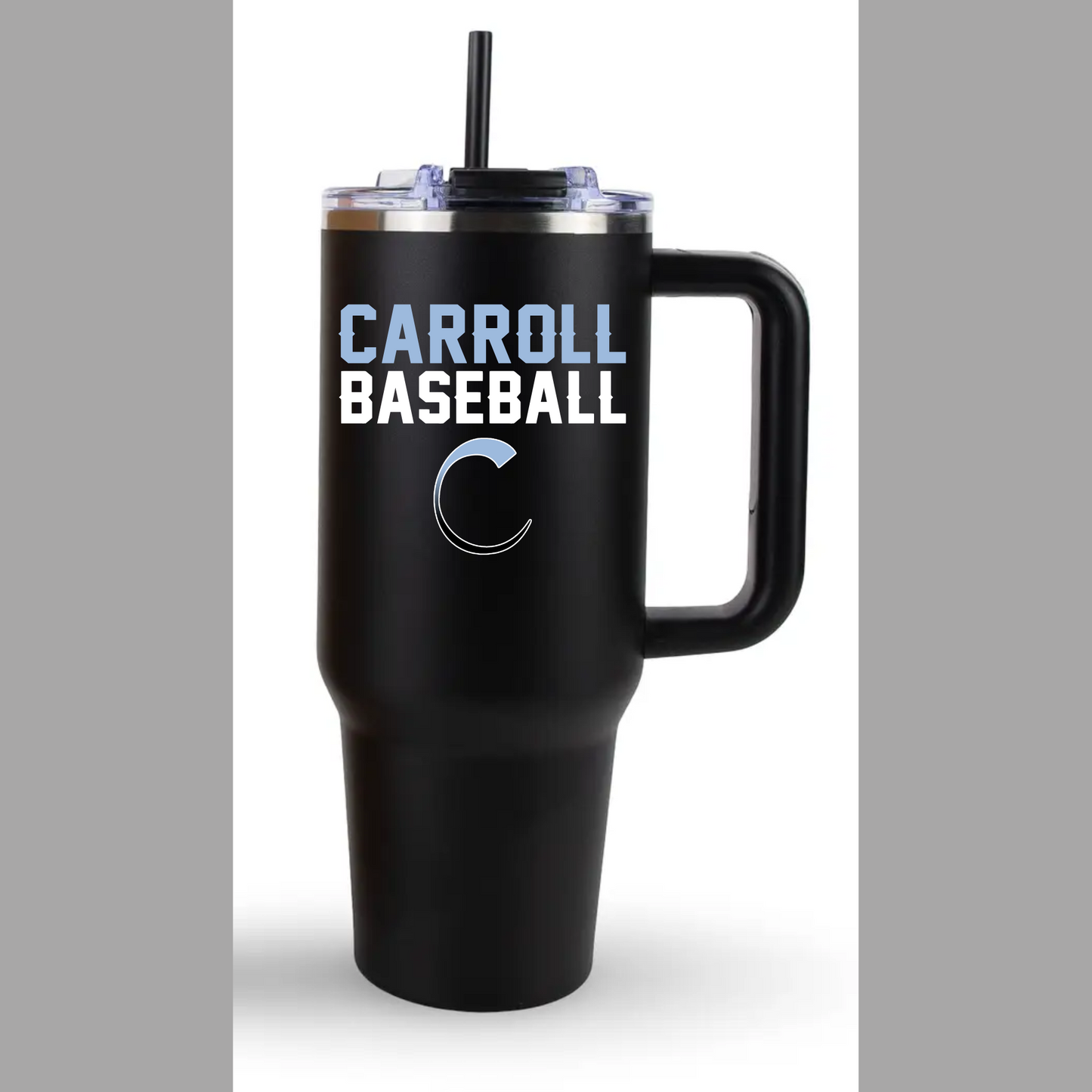 40 oz Tumbler w/straw - Carroll Baseball