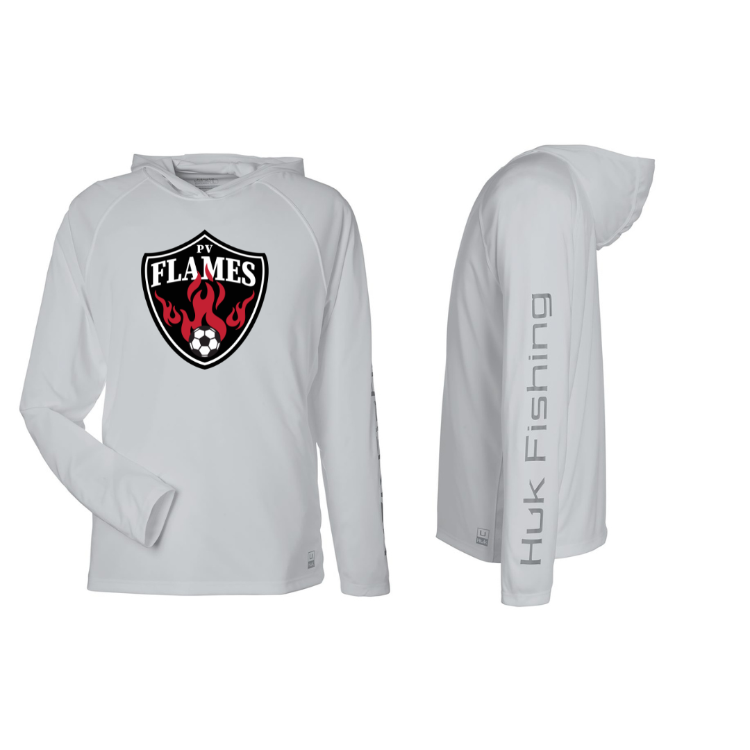 HUK Long Sleeve Hooded Shirt - PV Flames