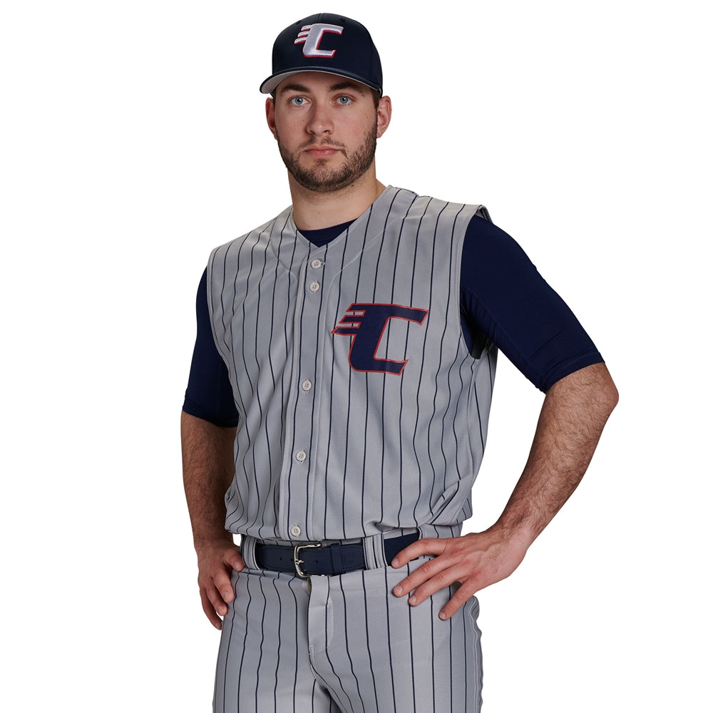 Pinstriped Stock Button Down Baseball Uniform Set